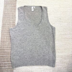 Vintage Anne Klein AK 100% Cashmere Shell Tank Top Gray Size M Soft